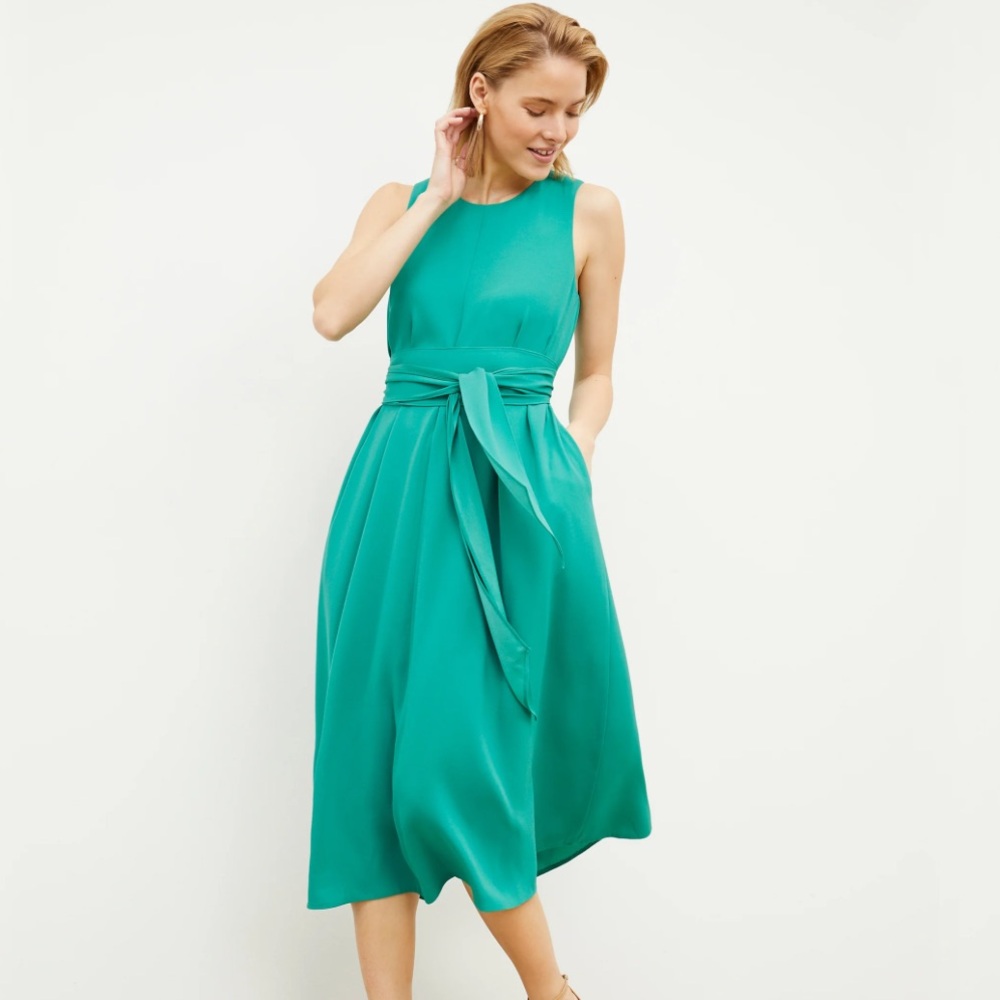 MM Lafleur Fatima Dress Tropical Green teal eco medium crepe